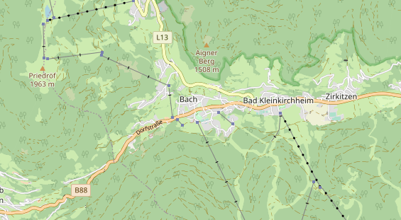 Mountainbike Region auf Karte