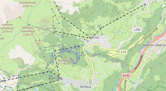 Mountainbike Region auf Karte