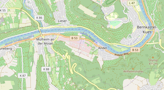 Mountainbike Region auf Karte