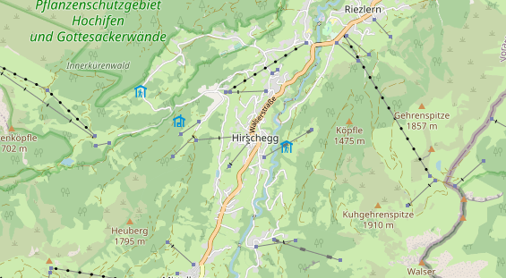 Mountainbike Region auf Karte