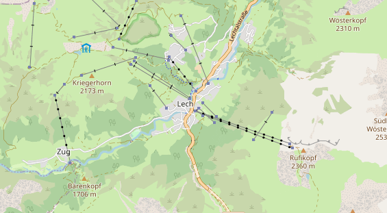 Mountainbike Region auf Karte