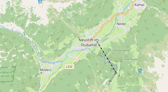 Mountainbike Region auf Karte