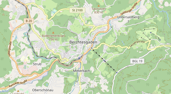 Mountainbike Region auf Karte